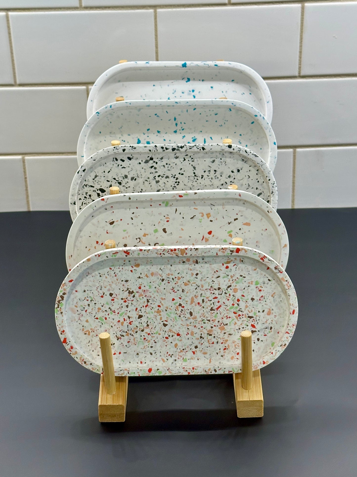 Oval Ceramic Resin Jewelry Tray