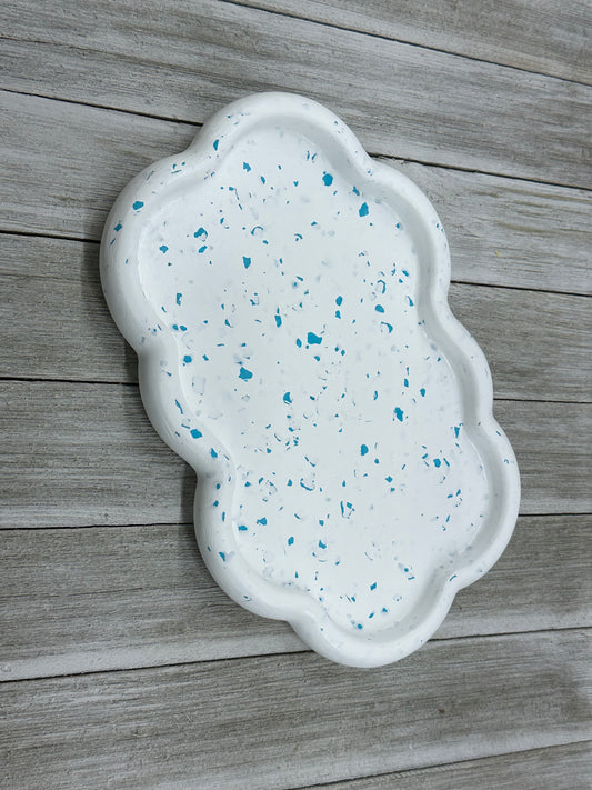 Large Cloud Ceramic Resin Tray